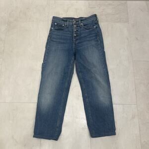 Rag & Bone Size 26 Capri Jeans Jane Super High-Rise Cigarette Button-Fly